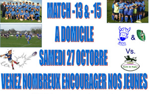 Matchs U13 et U15...